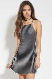 OEM European Style Pure Cotton Stripe Slip Dress