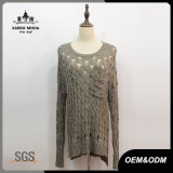 Ladies Broken Pocket Patched Cable Knitwear