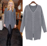 European Style Long Sleeve Knitted Pullover Sweater
