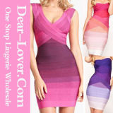 Newest Fashion Rainbow Bandage Dress