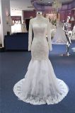 High Neck Long Sleeve Lace Evening Prom Party Wedding Dress