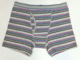 New Style Men's Boxer Short Underwear with Yarn-Dyed Stripe and Opeing