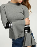 Customized Designs Women Grey Kyle Bell Sleeved Knit Jumpers