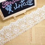 Factory Stock Wholesale 9cm Width Embroidery Micro Fiber Net Lace Polyester Trimming Fancy Mesh Lace for Garments Accessory & Home Textiles & Curtains (BS1098)