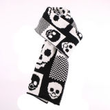 Lady Fashion Skull Pattern Knitted Scarf Winter Scarf (SK113)