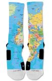 World Map Vivid Basketball Unisex Anti-Slip Dress Sport Sock