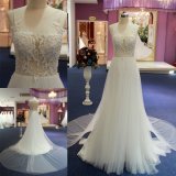 Sheer Lace Bodice Custom Make Long Bridal Dress Wedding Gown