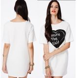 Factory Manufacture Short Sleeve Women Cotton T-Shirt Dresses