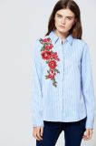 2017 Bulk Cheap China Wholesale Clothing Ladies Stripe Embroidery Blouse Woman Long Sleeve Spring New Design Normal Blouse