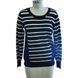 Wholesale Striped Pullover Knitted Sweater for Women