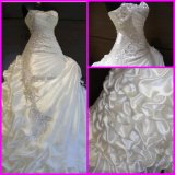 Sweetheart Bridal Ball Gowns Crystal Beads Satin Wedding Dresses H9013