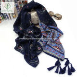 Nepal Folk Style Shawl Cashew Printed with Tassel Fashion Scarf