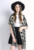 Lady Short Sleeve Mercerized Cotton Knitted Fashion Cardigan Sweater (YKY2033)