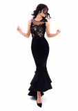Black Lace Prom Party Cocktail Evening Dress