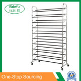 50 Pair Shoe Rack Storage Organizer 10 Tier Chorme Shoe Rack with Wheels