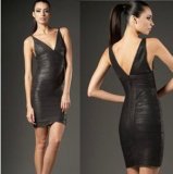 Black Hot Foil Bandage Dress