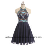 Prom Dresses A-Line Scoop Beaded Short Chiffon Homecoming Dress