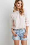 Long Sleeve Buttoned Front Polka DOT Shirt