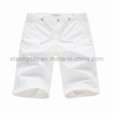White Cotton Spandex Men's Shorts (MR47838S)