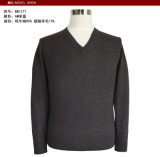 Bn1271 Am Blue Autumn Men's Yak and Wool V Neck Long Sleeve Knitted Pullover Sweaters