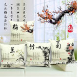 The Elegant Chinese Style Sofa/Office Chair Pillow Cotton Linen Cushion