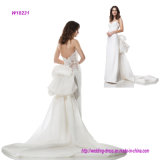 Strapless Wedding Dress with Removable Bow Train