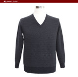 Bn1654 Yak /Merino Wool Long Sleeve V Neck Pullover Men's Sweater for Spring and Autumn