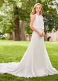White Chiffon Evening Dress Sleeveless Beach Garden Travel Bridal Wedding Dress Z4002