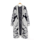 New Hot Women's Long Sleeve High Quality Knit Cardigan Loosen V-Neck Sweater, Made of Mohair