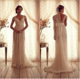 Lace Wedding Dress Anna Cap Sleeves Beach Bridal Gown M154
