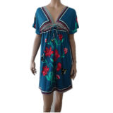 Ladies' Placement Printed DTY Beach Dress