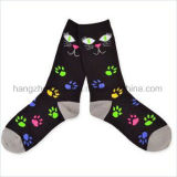 Black Cat Fancy Combed Students Dress Sock