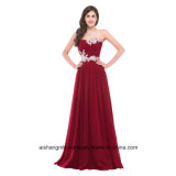 Women Chiffon Beading Sleeveless Evening Party Prom Dress