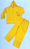 0.32mm PVC/Polyester Rain Coat with Reflective Tapes R9093