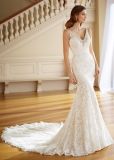 Lace Bridal Gown Sleeveless A-Line Beaded Beach Garden Travel Wedding Dress Yao86