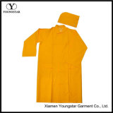 PVC/Polyester Unsex Yellow Long Raincoat