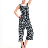 Fashion Women Preppy Style Leisure Printed Jumpsuit Bandage Pants