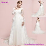 Real Photos Long Sleeves Long Bridal Design Wedding Dress W18107