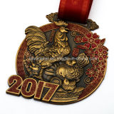 Customized Rooster Metal Medal for 2017 Chinese New Year