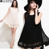 Women Designer Summer Lace Swing Dress with Tassles