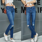 Wholesale Women Clothes High Waist Wild Slim Stretch Ripped Jeans