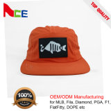 Wholesale Custom American Fashion Orange 5 Panel Snapback Hat with Wavel Label