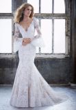 Sexy Long Sleeve Mermaid Lace Clothes Garment Bridal Gown Wedding Dress