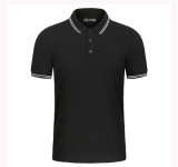 Custom Fashion Men Black Cotton Short Sleeve Pique Polo Shirts