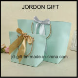 Custom Printed Cheap Luxury Ribbon Handles Paper Gift Shopping Bags with Your Own Logo