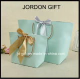 Custom Printed Cheap Luxury Ribbon Handles Paper Gift Shopping Bags