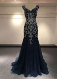 Sweetheart Formal Party Gowns Beads Rinestones Navy Cocktail Prom Dresses Y1040