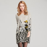 Oversize Sweater Women Loose Knitted Print Sweaters and Pullovers Jumper Autumn Winter