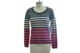 100% Cashmere Women Simple Striped Knitted Sweater