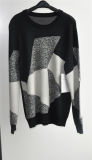 Men Round Neck Patterned Long Sleeve Pullover Knitted Sweater